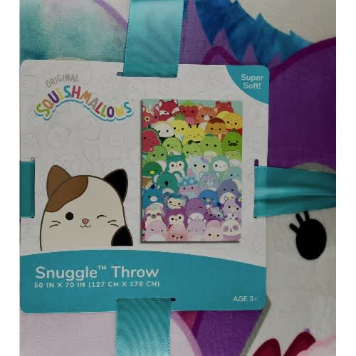 Squishmallows Snuggle Rainbow Colors Throw Blanket- 50" X 70"