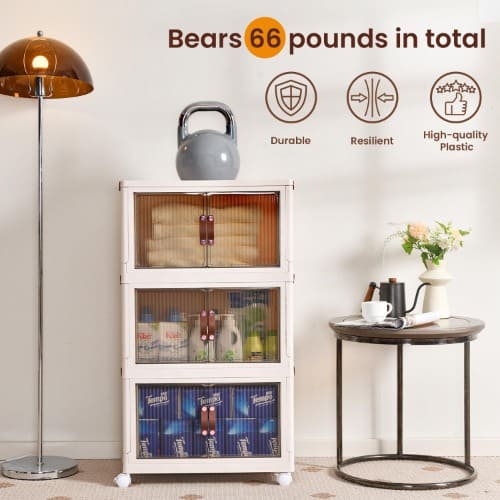 3 Tier Wide Shelf - Baƙar fata