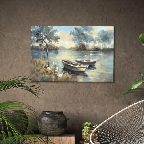 Lake Landscape Wall Art Oil On Canvas Painting