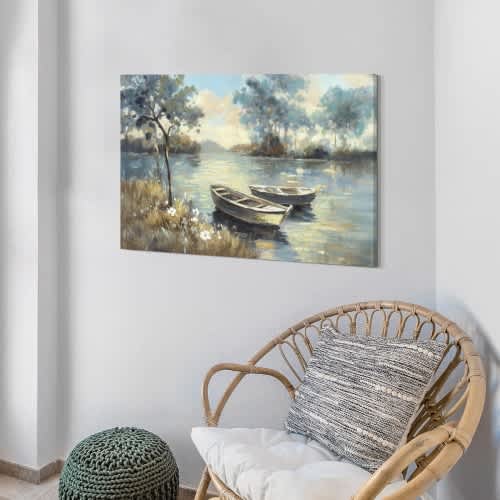 Lake Landscape Wall Art Oil On Canvas Painting