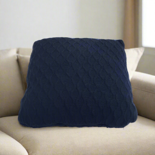 Mon Chateau Geo Square Knitted Throw Pillow Navy Blue 20i'' X 20''. Home Office Garden | HOG-HomeOfficeGarden | online marketplace