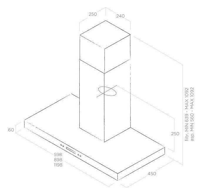 Elica Spot Plus IX/A/120 Wall Hood Cm. 120 – Stainless Steel. Order now @HOG-Home, 