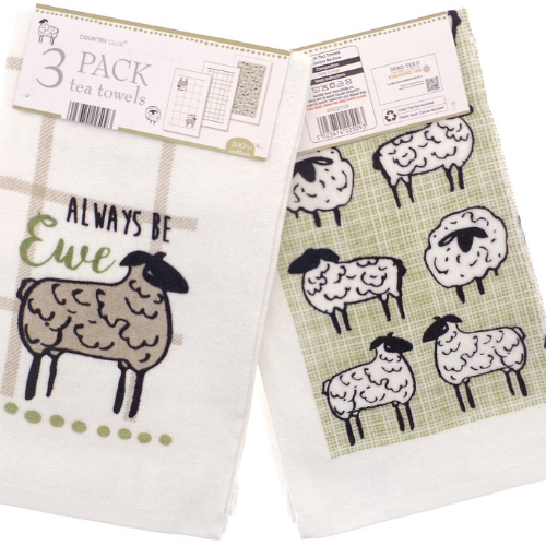 3 Pack Velour Tea Towels – Always be Ewe @HOG - Home Office Garden Online Marketplace