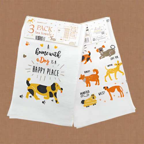 3 Pack Velour Tea Towels – Dogs @HOG - Home Office Garden Online Marketplace