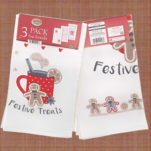 3 Pack Velour Tea Towels – Festive Treats @HOG - Home Office Garden Online Marketplace