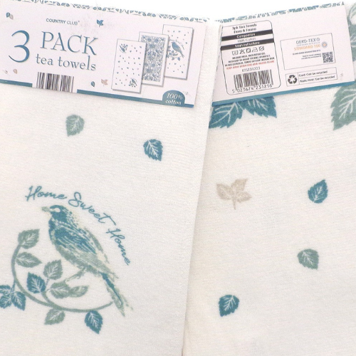 3 Pack Velour Tea Towels – Flora Fauna @HOG - Home Office Garden Online Marketplace