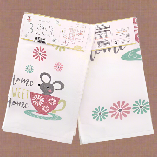 3 Pack Velour Tea Towels – Home Sweet Home (Daisy) @HOG - Home Office Garden Online Marketplace