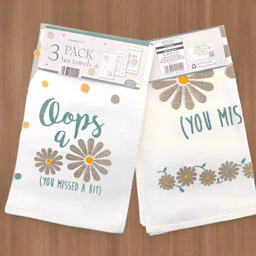 3 Pack Velour Tea Towels – Oops A Daisy @HOG - Home Office Garden Online Marketplace
