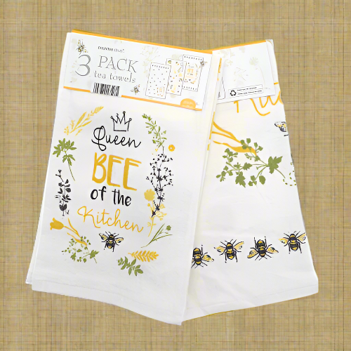 3 Pack Velour Tea Towels – Queen Bee @HOG - Home Office Garden Online Marketplace