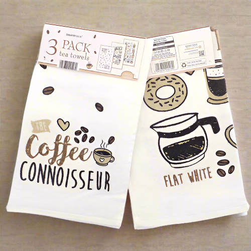 3 Pack Velour Tea Towels – Smell the Coffee  @HOG - Home Office Garden Online Marketplace