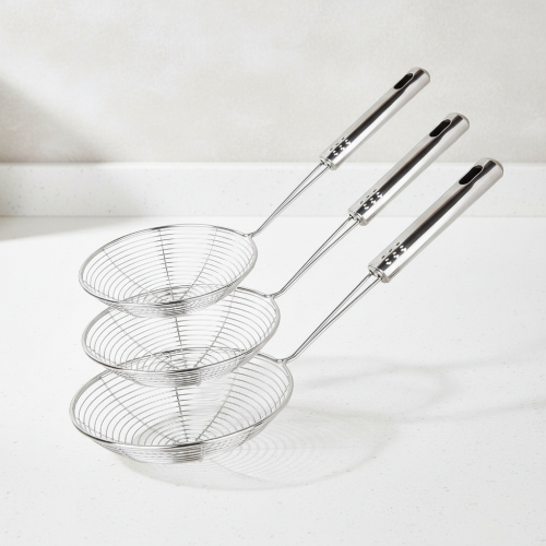 3pcs Stainless Steel Pasta Strainer Set with Handle @HOG - Home, Office, Garden, Online Marketplace