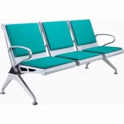 Stainless Steel Bench with Fibre Cushion-Green