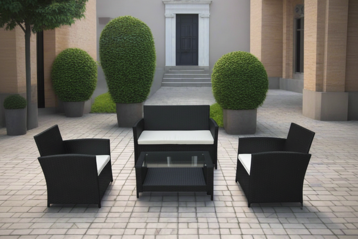 Outdoor Patio Rattan Chair 4 Pieces