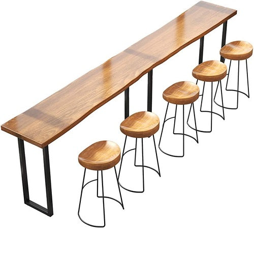 5 Retro Barstools Wood Seat Metal Legs & 1 Table @HOG marketplace