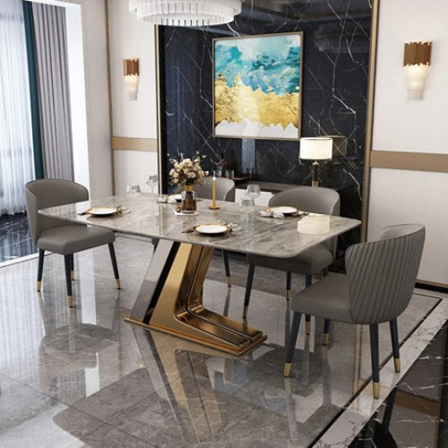 6 Seater Faux Marble Dining Set @HOG - Home Office Garden Online Marketplace