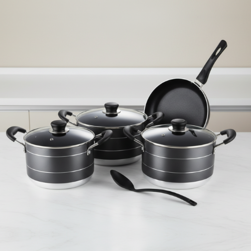 8-Piece Non-Stick Casserole Pot Set with Lids & Frying Pan