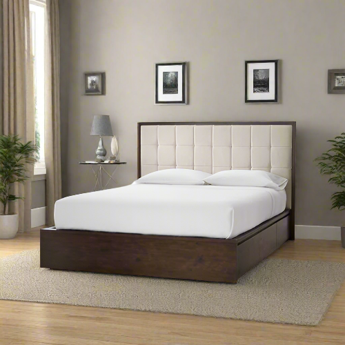 Afydecor Bed with Tufted Headboard 6 x 4ft @HOG - Home Office Garden Online Marketplace