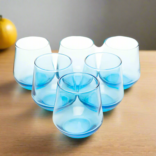 Allegra Stemless Glass (Liqueur) Turquoise (6pcs) 115cc. @HOG - Home Office Garden Online Marketplace