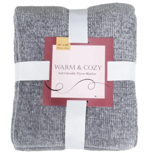 Allied Home Textured Chenille Plush Throw Blanket – 50" x 60" - Grey @HOG - Home, Office, Garden, Online Marketplace

