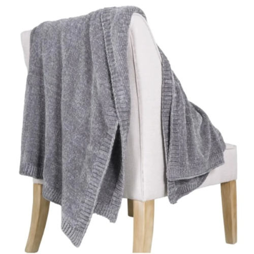 Allied Home Textured Chenille Plush Throw Blanket – 50" x 60" - Grey @HOG - Home, Office, Garden, Online Marketplace

