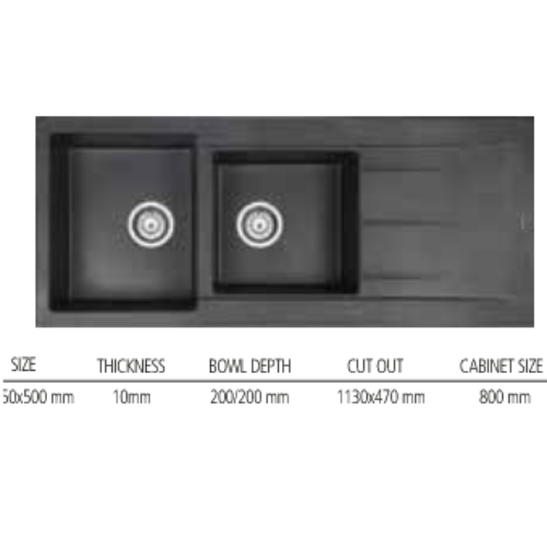 Asil Granite Series AS 153 Black. @HOG - Home Office Garden Online Marketplace