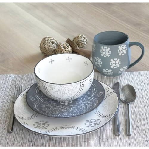 Baum Phara Grey 16-pc. Stoneware Dinnerware Set. Home Office Garden | HOG-HomeOfficeGarden | online marketplace