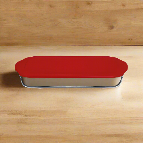 Borcam Bake & Keep Rectangular Tray With Plastic Lid (1pc) 1950cc @HOG - Home Office Garden Online Marketplace