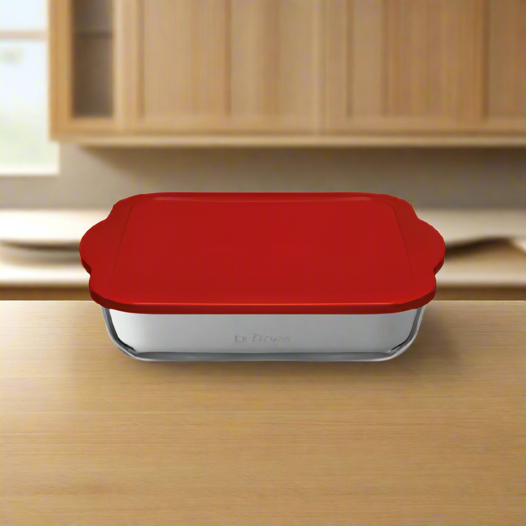 Borcam Bake & Keep Square Tray With Plastic Lid (1pc) 1950cc  @HOG - Home Office Garden Online Marketplace