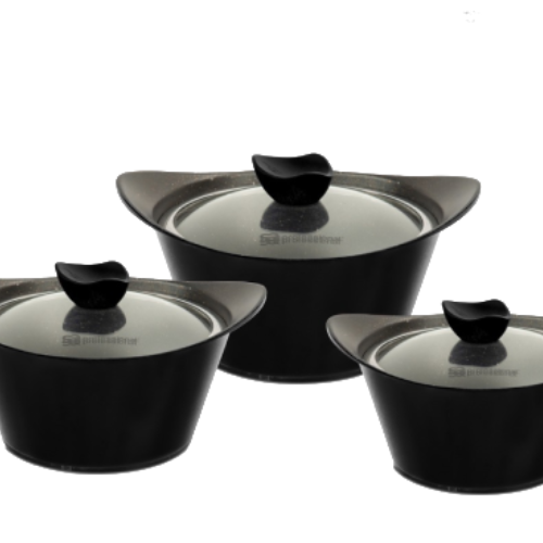 CAIA 3pc Stockpot Set – Black @HOG - Home Office Garden Online Marketplace