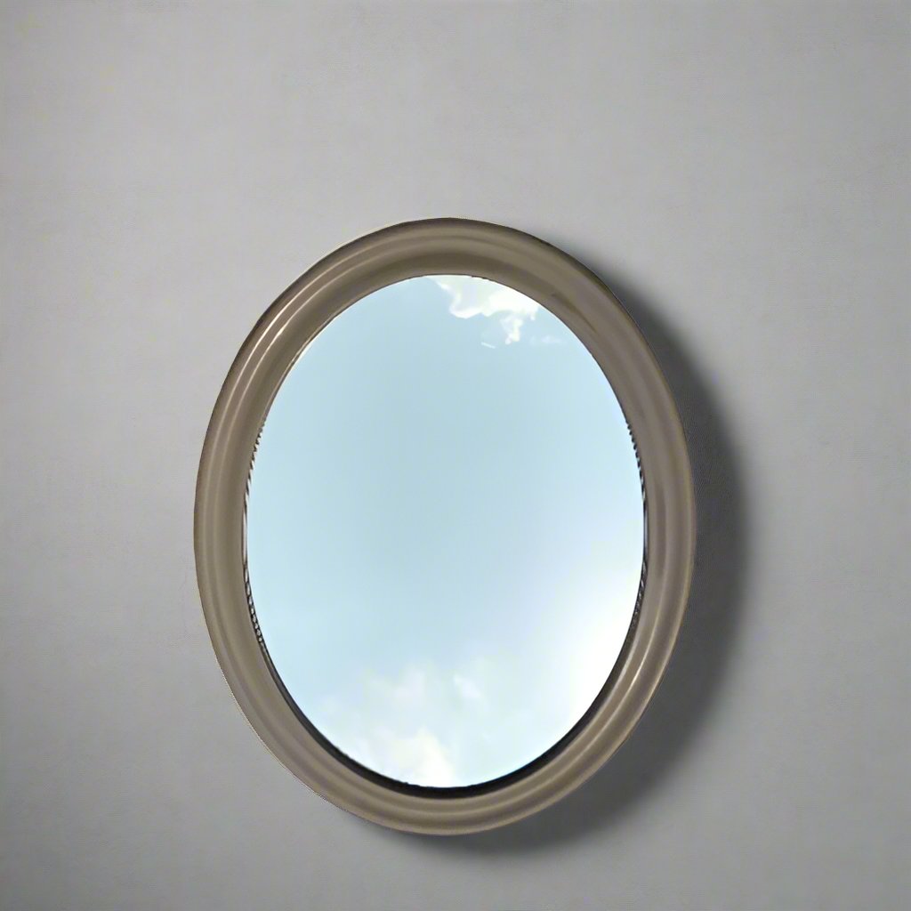 Ceramic Framed Oval Bevelled Wall Mirror @ HOG