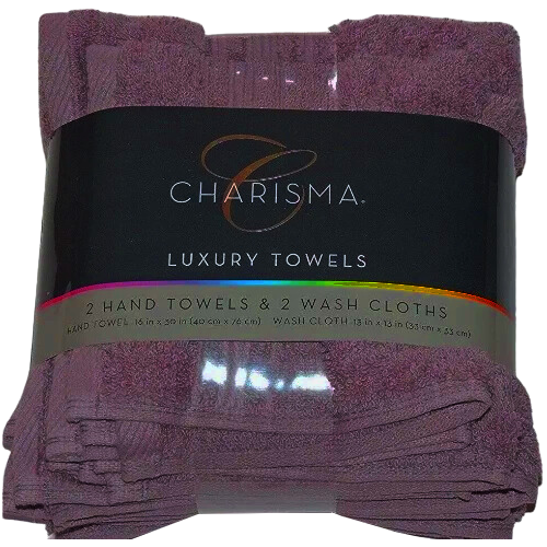 Charisma 100% Hygro Cotton Hand And Washcloth Towel Set - 4-piece - Lavender. Home Office Garden | HOG-HomeOfficeGarden | online marketplace