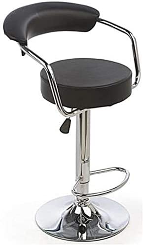 Chrome Bar Stool with Backrest - Black. @HOG - Home Office Garden Online Marketplace