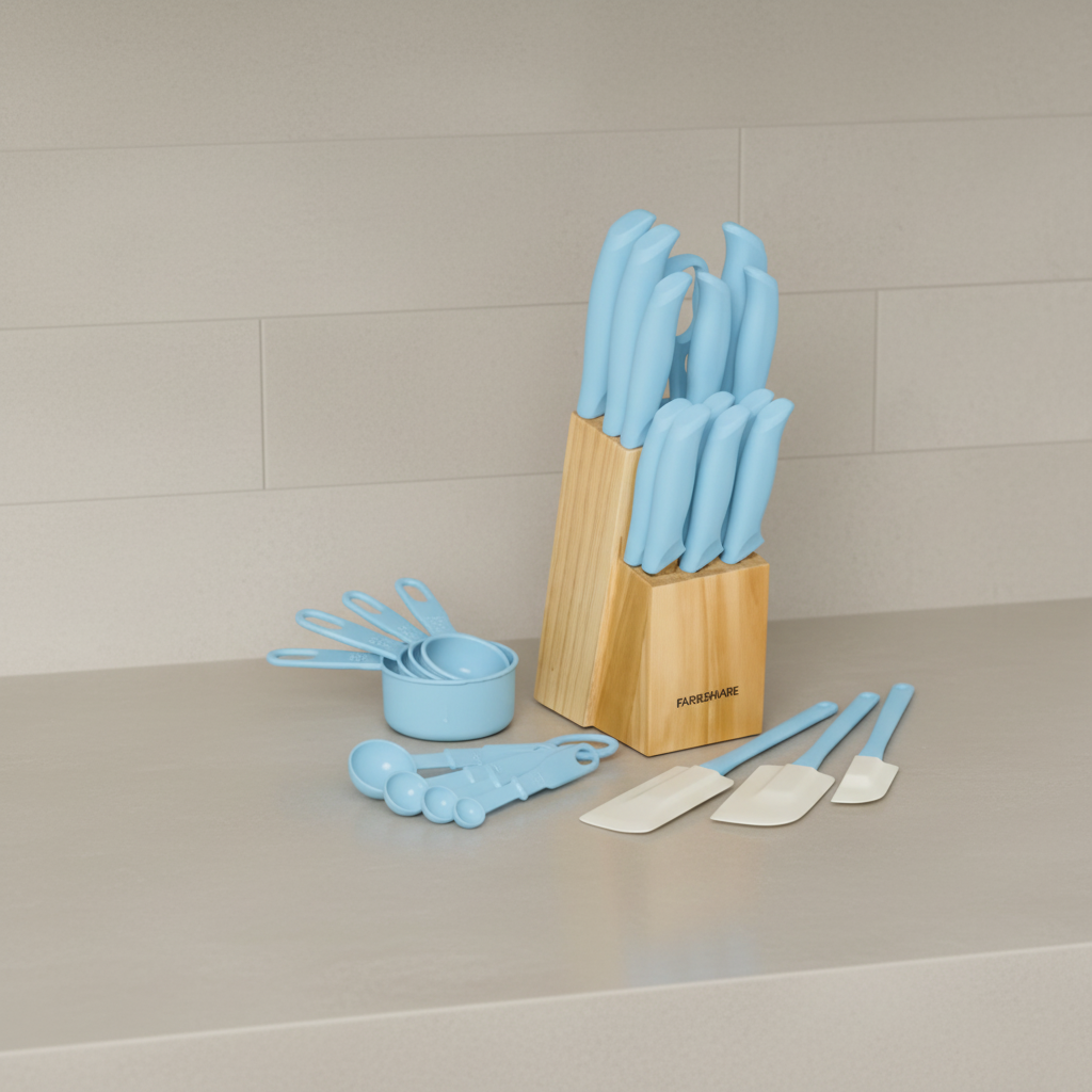 Copco 25-piece Soft-grip Stainless Steel Cutlery Set With Block – Blue @HOG - Home, Office, Garden, Online Marketplace

