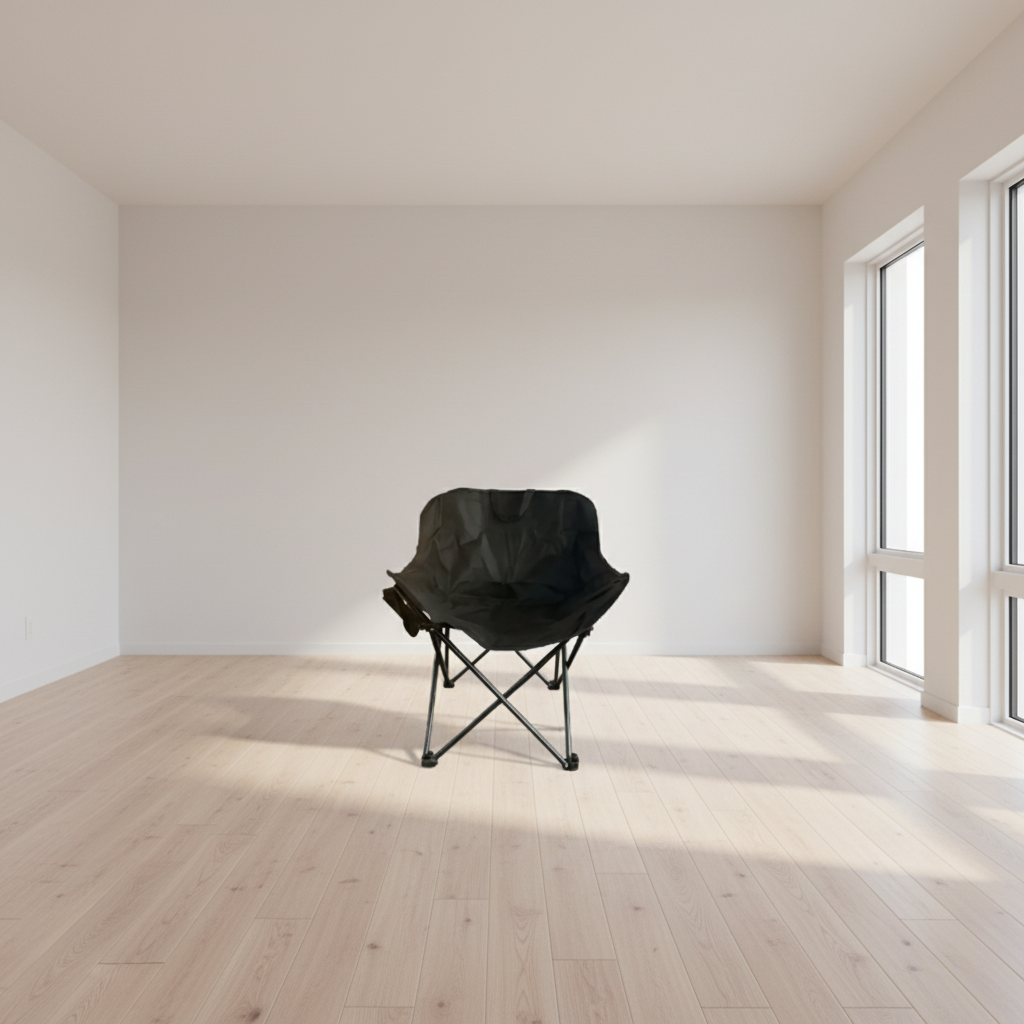 Creative Outdoor Foldable Camp Chair - Nylon Base Fabric - Black - Pack Of 1 @HOG - Home, Office, Garden, Online Marketplace

