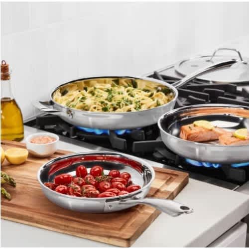 Cuisinart Tri-Ply Clad Stainless Steel 5-Piece Skillet Set. Home Office Garden | HOG-HomeOfficeGarden | online marketplace