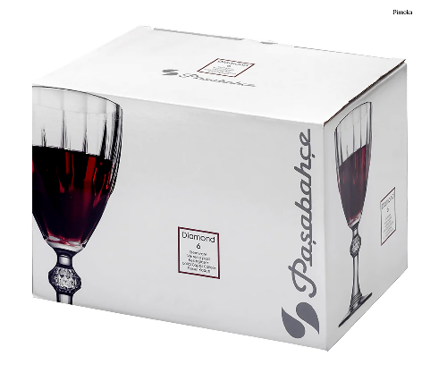Diamond Stemware Glass (Red) (6pcs) 245cc. @HOG - Home Office Garden Online Marketplace