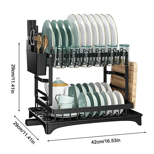 2 Tier Dish Drainer Rack with Swivel Drainage Spout. Home Office Garden | HOG-HomeOfficeGarden | online marketplace