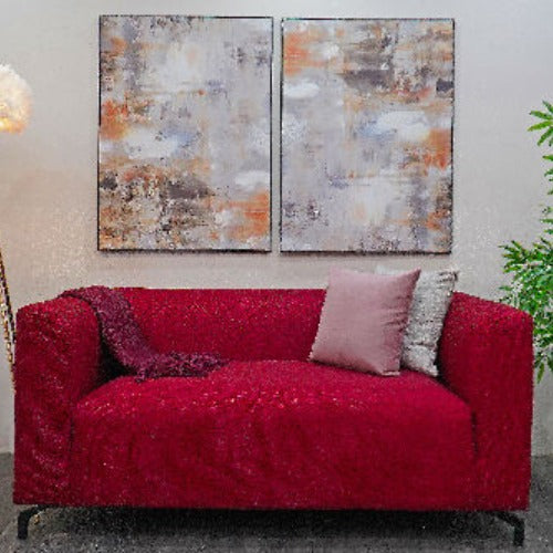 Double Seater Red Fabric Sofa @HOG - Home Office Garden Online Marketplace