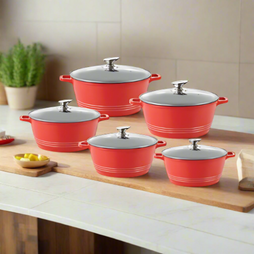 Durane 5pc Stockpot Set - Red @HOG - Home Office Garden Online Marketplace
