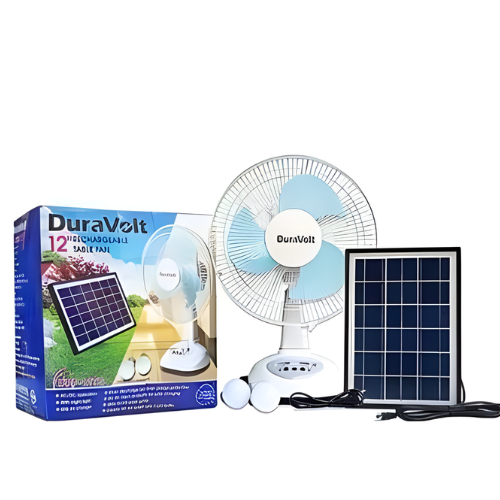 Duravolt 12" 3 in 1 Rechargeable rotating Table/wall Fan @HOG - Home, Office, Garden, Online Marketplace
