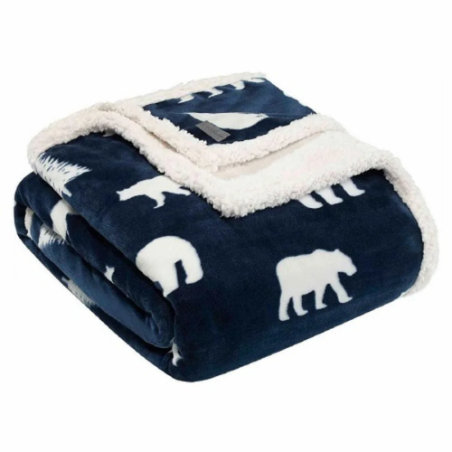 Eddie Bauer Plush Sherpa Throw – Dark Blue @HOG - Home, Office, Garden, Online Marketplace

