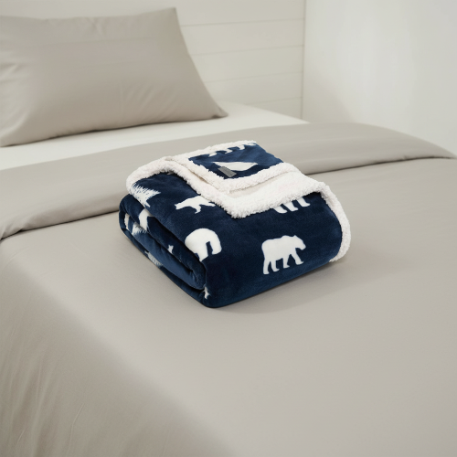 Eddie Bauer Plush Sherpa Throw – Dark Blue @HOG - Home, Office, Garden, Online Marketplace
