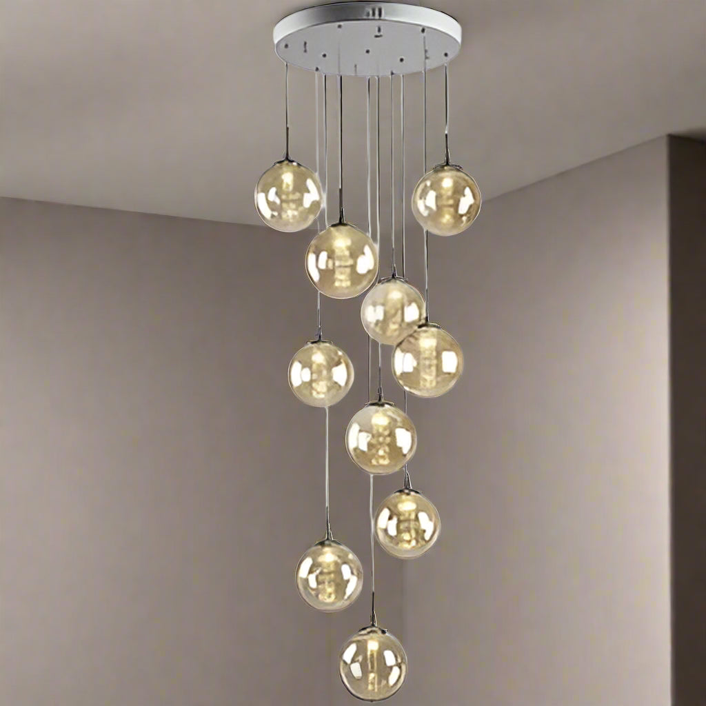 Elegance Crystal Ball High Ceiling Chandelier @ HOG