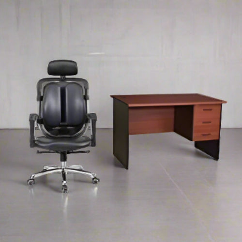 Ergonomic Swivel Mesh Chair with 4 Feet Office Desk @HOG - Home Office Garden Online Marketplace
