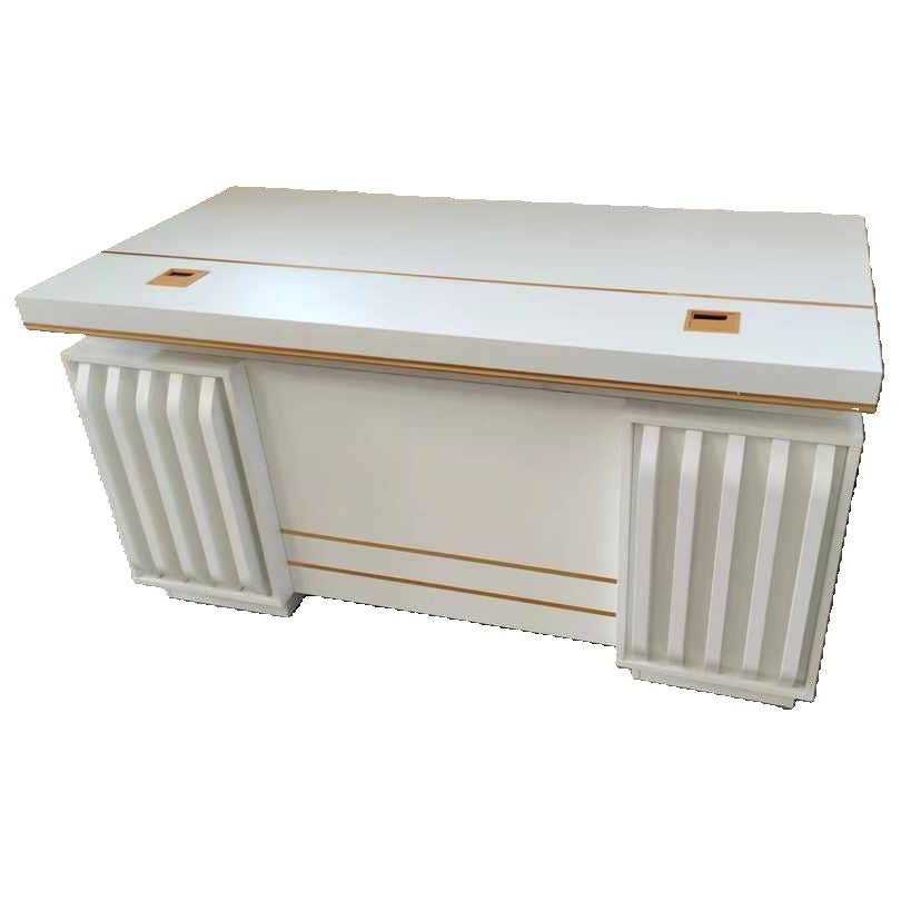 Executive White Office Desk with Gold Accents @ HOG Online marketplace