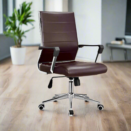 Executive High-Back Office Chair with Chrome Base and Adjustable Height @HOG - Home Office Garden Online Marketplace