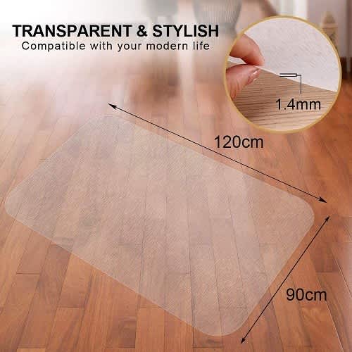 Floor+mate Chair Mat, Hard Floor And Medium Pile Carpet, No Lip, 36" X 48", Clear. Home Office Garden | HOG-HomeOfficeGarden | online marketplace