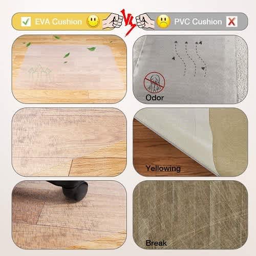 Floor+mate Chair Mat, Hard Floor And Medium Pile Carpet, No Lip, 36" X 48", Clear. Home Office Garden | HOG-HomeOfficeGarden | online marketplace