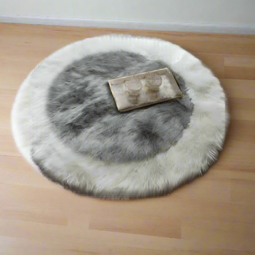 Fuzzy Faux Wool Round Rug Order Now @HOG Online Marketplace