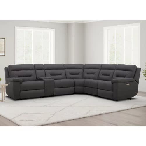 Gilman Creek Fabric Power Reclining Sectional Sofa @ HOG